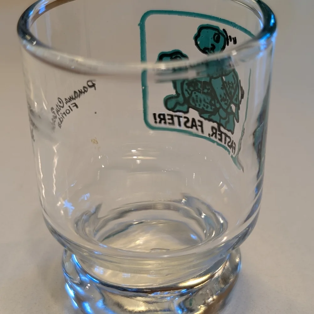 Vintage Panama City Beach Florida Shot Glass Turtles Humorous Naughty Souvenirs